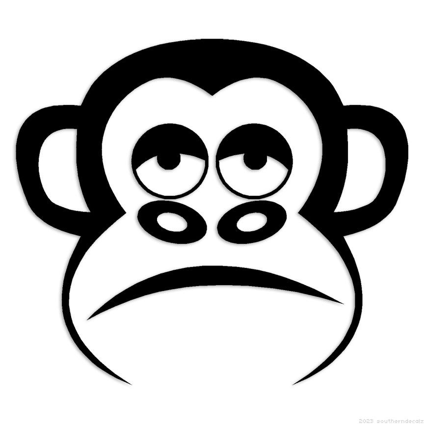 Sad Monkey - Decal Sticker - Multiple Colors & Sizes - ebn6890 | eBay